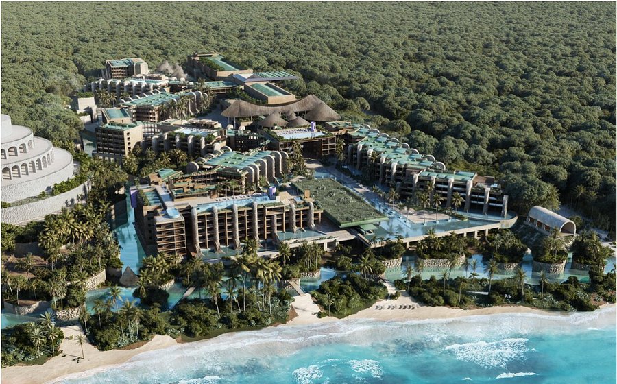 Hotel Xcaret Arte adults-only all-inclusive resort with art-inspired architecture, river pools, and access to Xcaret eco-parks near Playa del Carmen.