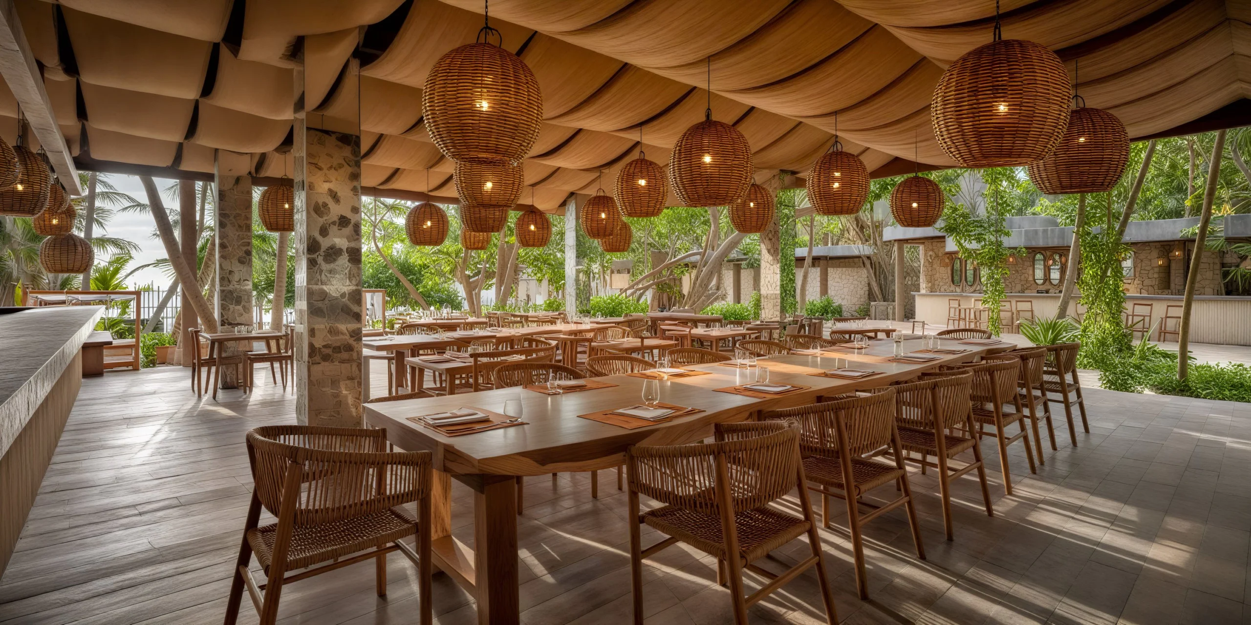 Seaside Restaurant wedding reception venue overlooking the beach at Secrets Tulum Resort & Beach Club